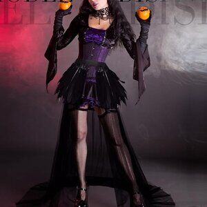 Tulle Maxi Witch Evil Devil Feather Skirt